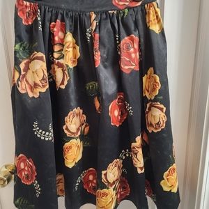 Voodoo Vixen Satin Floral Skirt